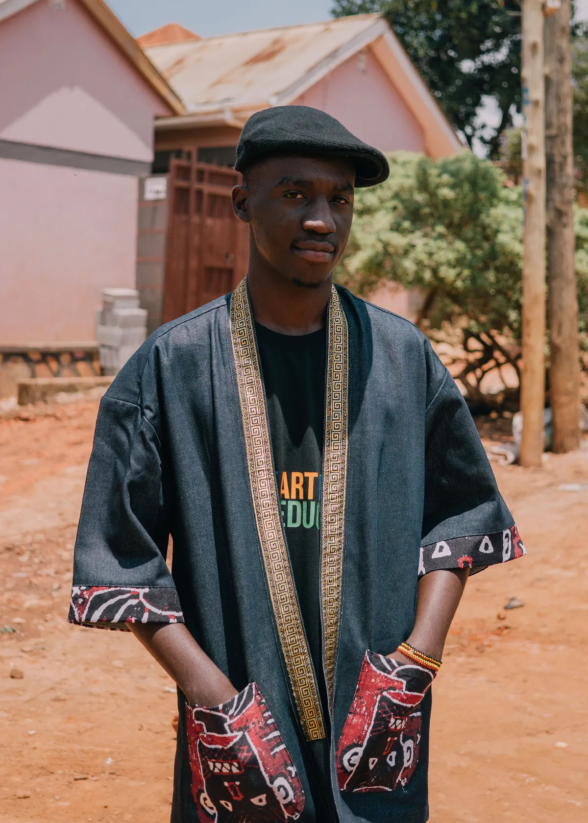 ARTISTIC Denim Kimono, The Afro Face by Ndagire