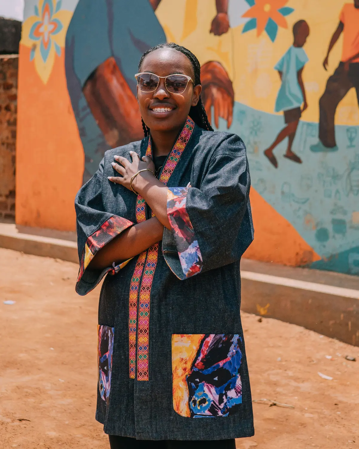 ARTISTIC Denim Kimono, Gorilla 1 by Faustine